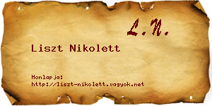 Liszt Nikolett névjegykártya