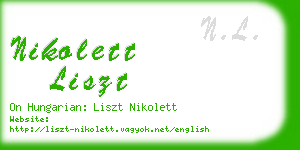 nikolett liszt business card